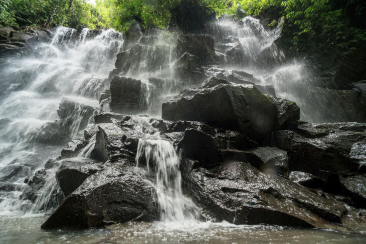 hidden scenic waterfall kanto lampo bali indonesia